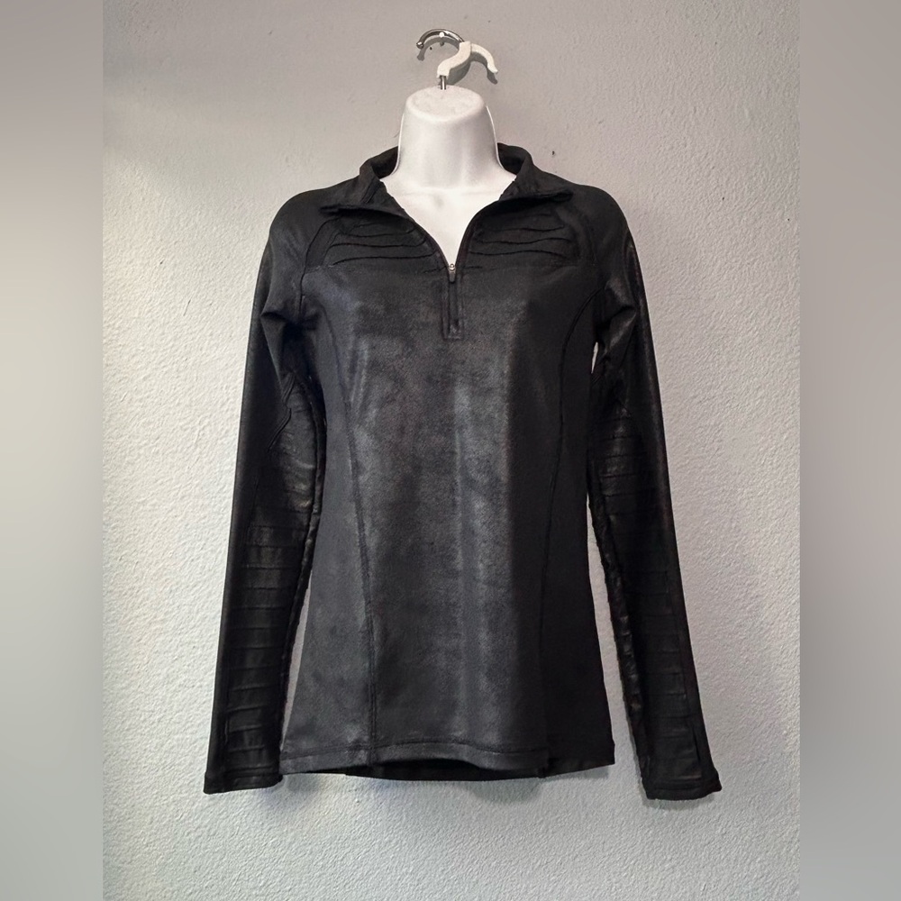 HPE Human Performance Engineering Womens Black 1/4 Zip Moto Jacket Small